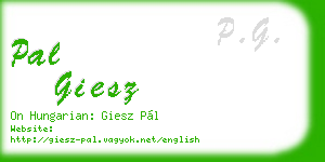 pal giesz business card